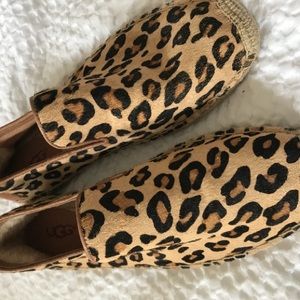 UGG Sandrinne Leopard Calf Hair Espadrilles